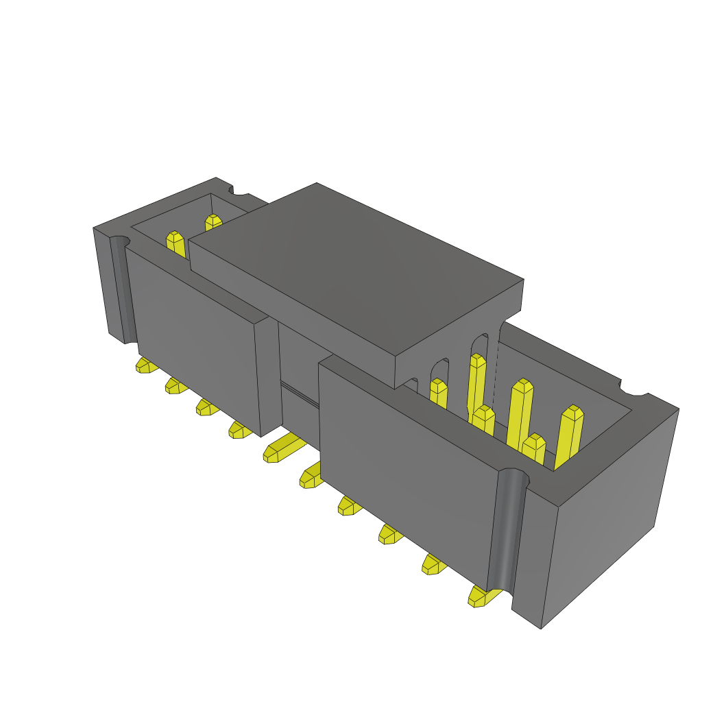 Samtec-TMMH-110-01-F-DV-ES-M-TR 连接器插头及 PCB 插座 Conn Shrouded Header (4 Sides) HDR 20 POS 2mm Solder ST Top Entry SMD T/R