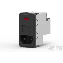 TE Connectivity-PS000DSXB Módulos de entrada de energía Power Entry Module EMI/RFI Filtered M 3 POS (115VAC/230)VACVAC 10A/Contact Fuse ST 1 Port