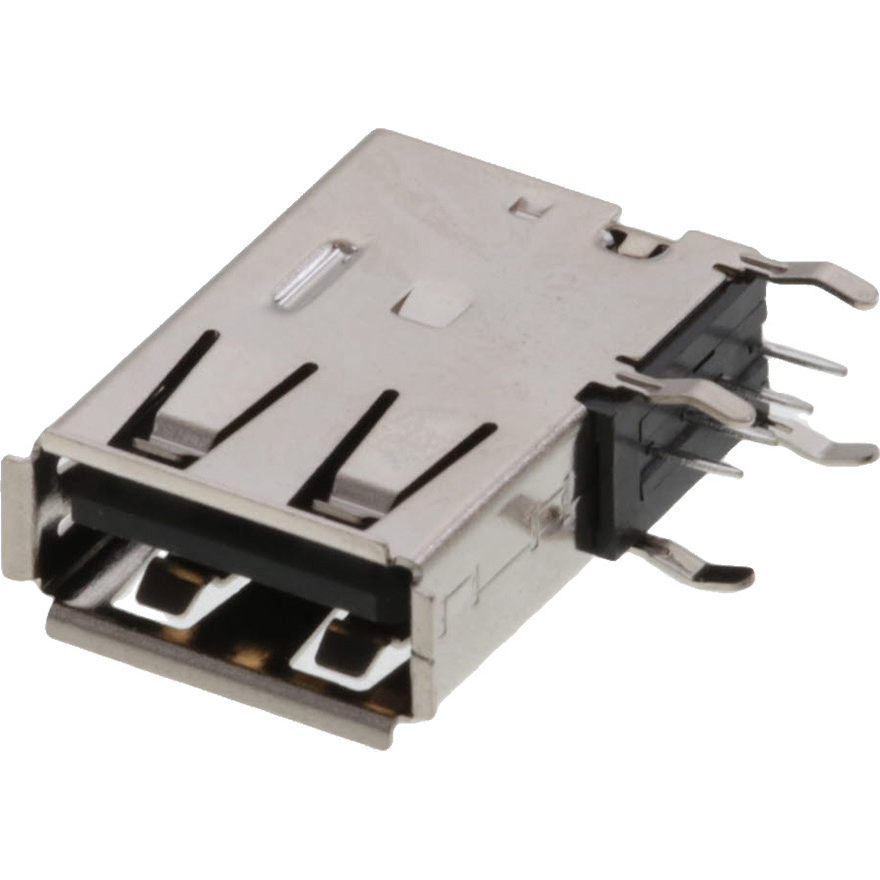 Molex-0482040001 Connector USB Conn USB 2.0 Type A RCP 4 POS 2mm Solder RA Thru-Hole 4 Terminal 1 Port Tray