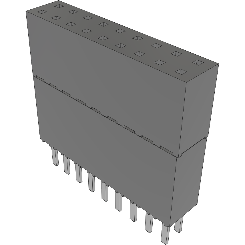 Samtec-ESW-109-44-S-D 连接器插头及 PCB 插座 Conn Elevated Socket SKT 18 POS 2.54mm Solder ST Top Entry Thru-Hole Tube