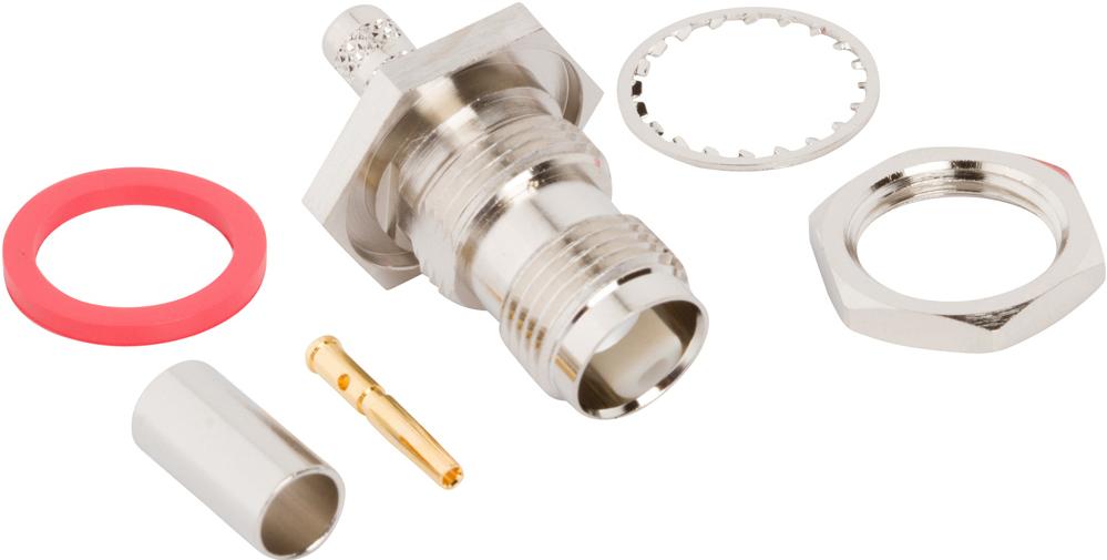 Amphenol RF-122413 Connettore RF Conn TNC 0Hz to 11GHz 50Ohm Crimp ST Panel Mount F Gold