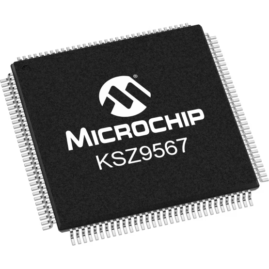Microchip Technology-KSZ9567RTXI Commutateurs Ethernet Ethernet Switch 7-Port 1000Mbps 128-Pin TQFP EP Tray