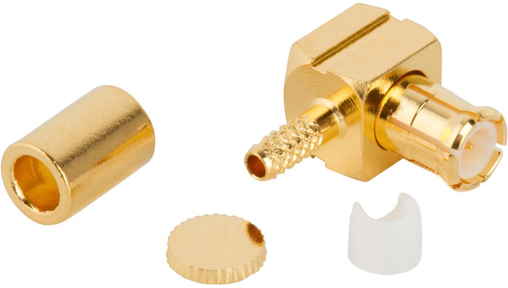 Amphenol RF-252135 Raccordement FR Conn MCX 0Hz to 6GHz 50Ohm Crimp RA Cable Mount PL Gold