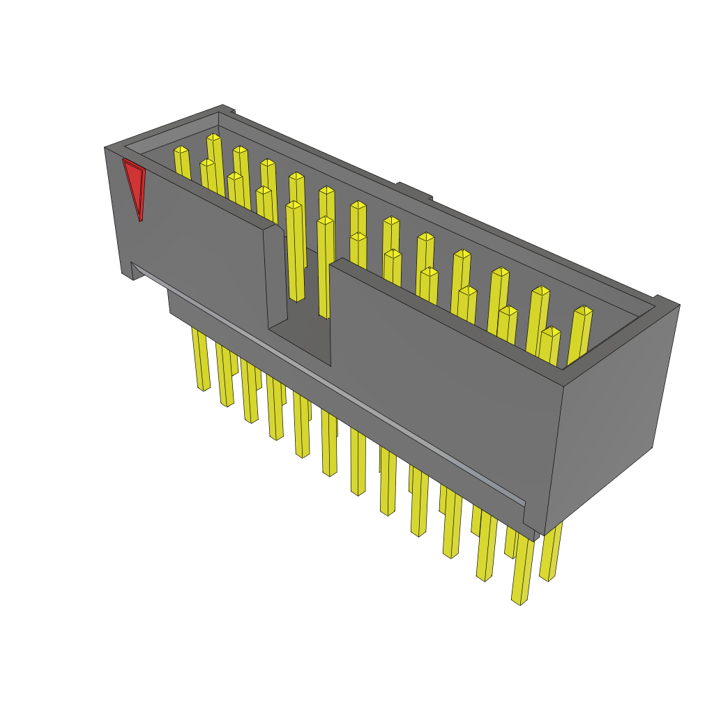 Samtec-ZSS-112-02-G-D-475 Connector Headers and PCB Receptacles Conn Elevated Shrouded Header (4 Sides) HDR 22 POS 2.54mm Solder ST Thru-Hole Layer