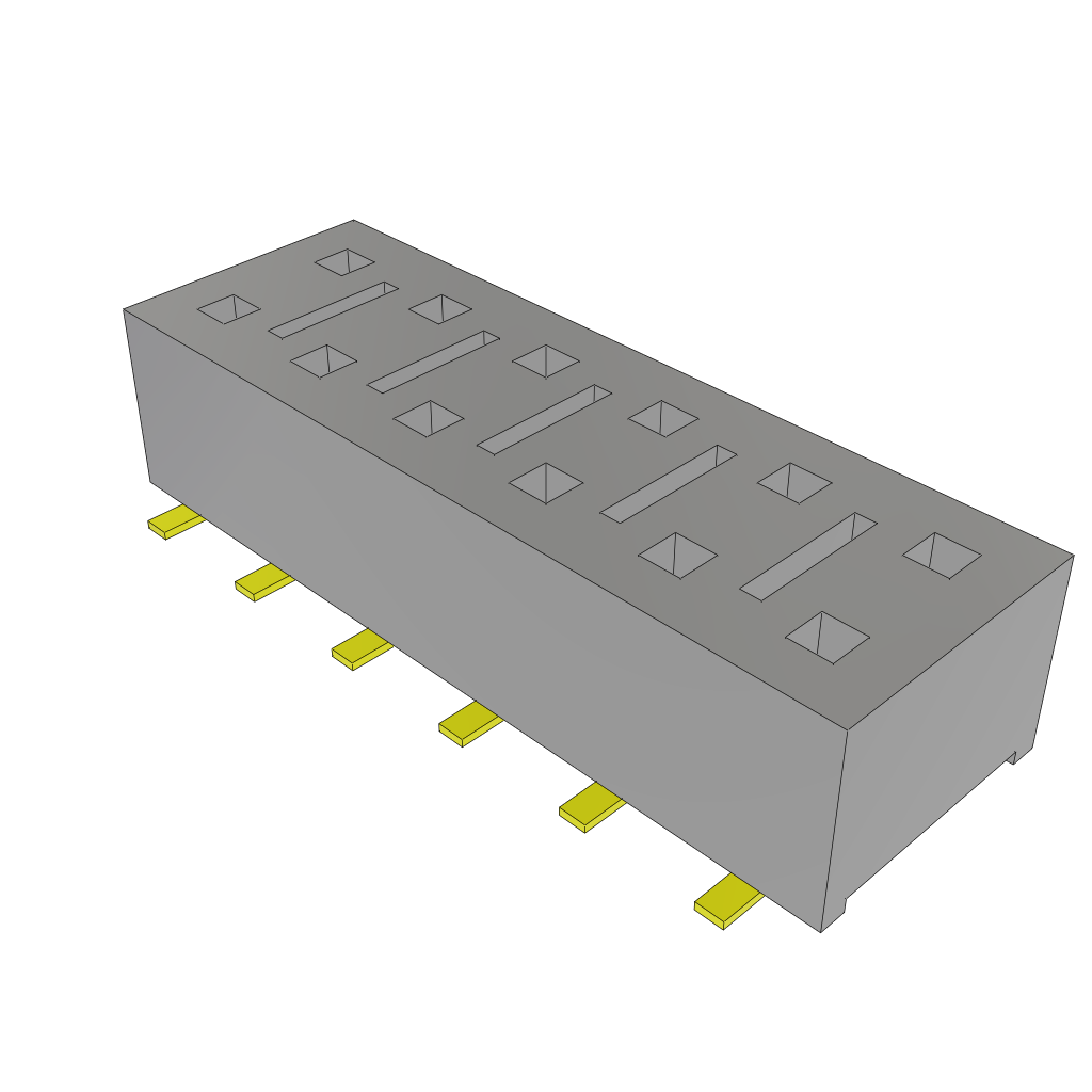 Samtec-HLE-106-02-G-DV-LC Piastre connettori e prese PCB Conn Socket Strip SKT 12 POS 2.54mm Solder ST SMD Tube