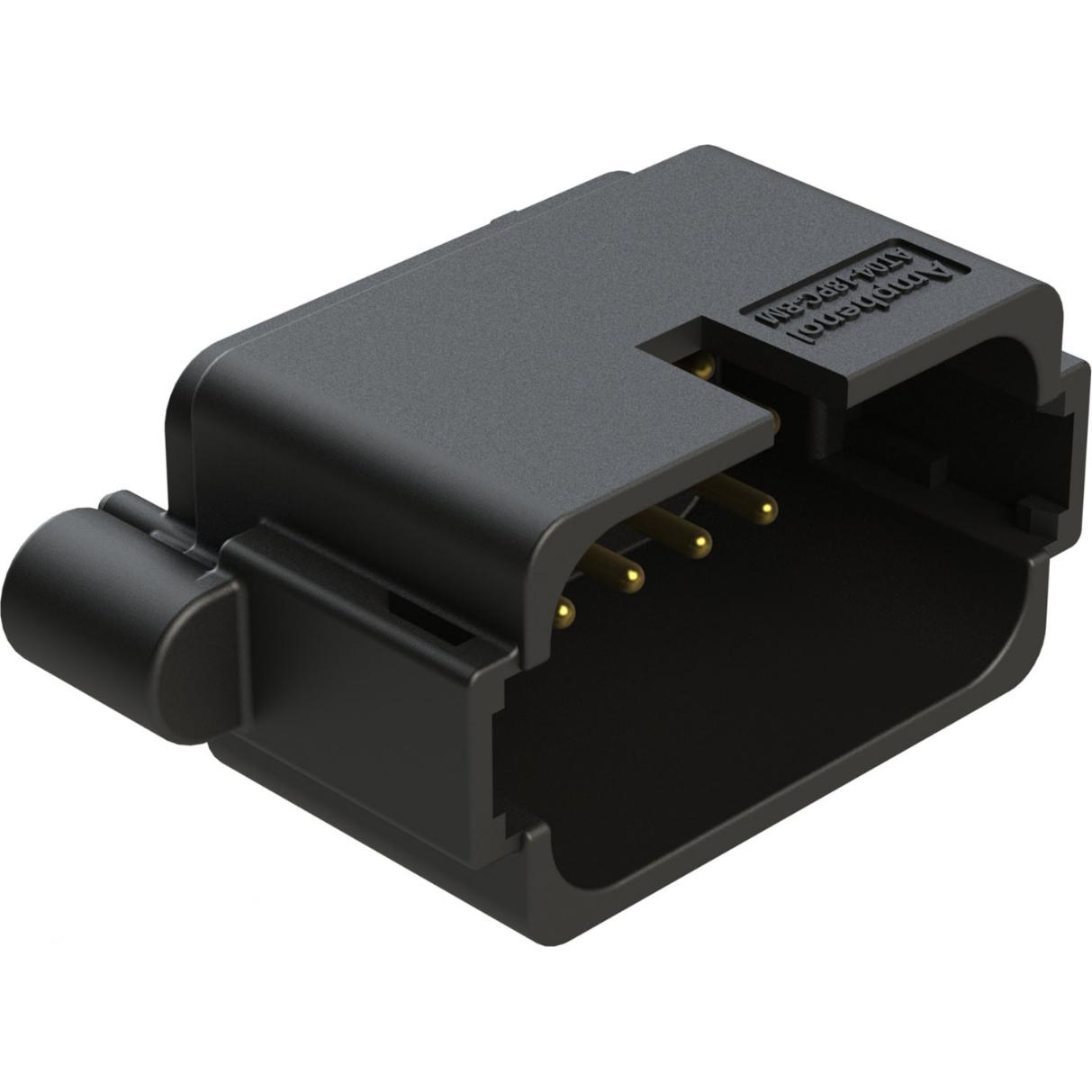 Amphenol-AT04-18PC-BM12BK 连接器插头及 PCB 插座 Conn Shrouded Header (4 Sides) HDR 18 POS 4.68mm Solder ST Top Entry Thru-Hole Tray