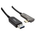 Bulgin Components PLC-AOUS3/005 USB Kabelbaugruppen USB 3.2 Gen2 Active Optical Cable, A male to C male PVC jacket no screws, right angle 5m