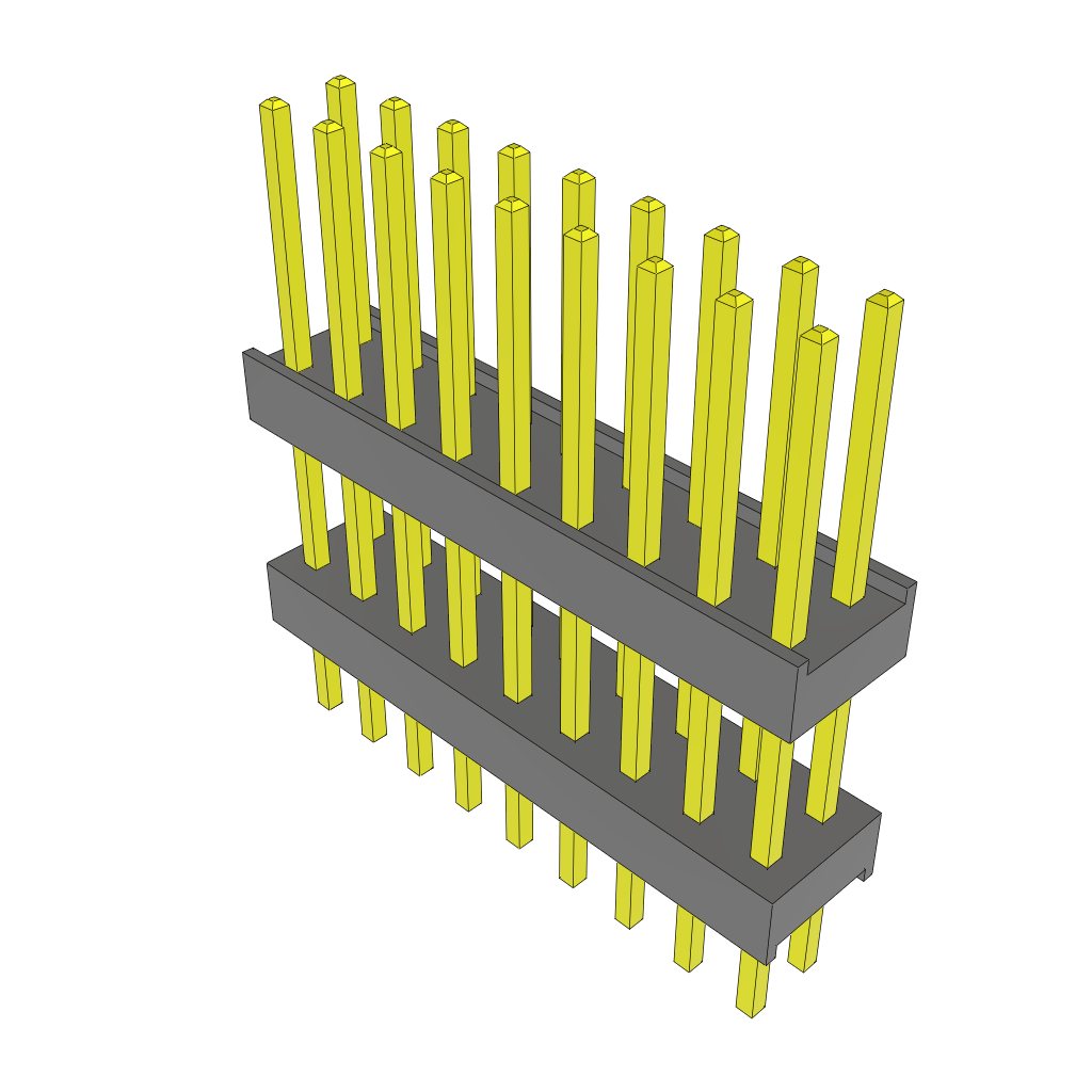 Samtec-ZW-09-11-T-D-433-161 Piastre connettori e prese PCB Conn Board Stacker HDR 18 POS 2.54mm Solder ST Top Entry Thru-Hole Bulk
