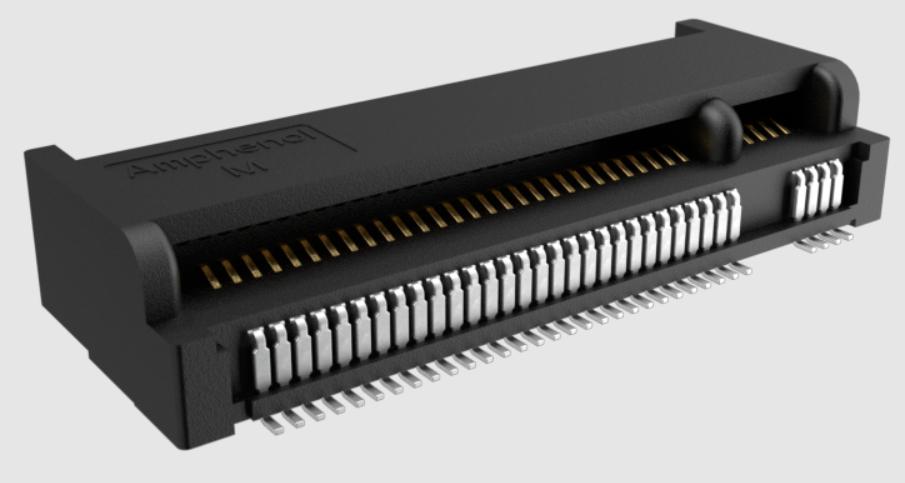 Amphenol Communications Solutions-MDT420M01002 Raccordement de bord de carte Conn Mini PCI Express Card Edge F 67 POS 0.25mm Solder RA SMD T/R