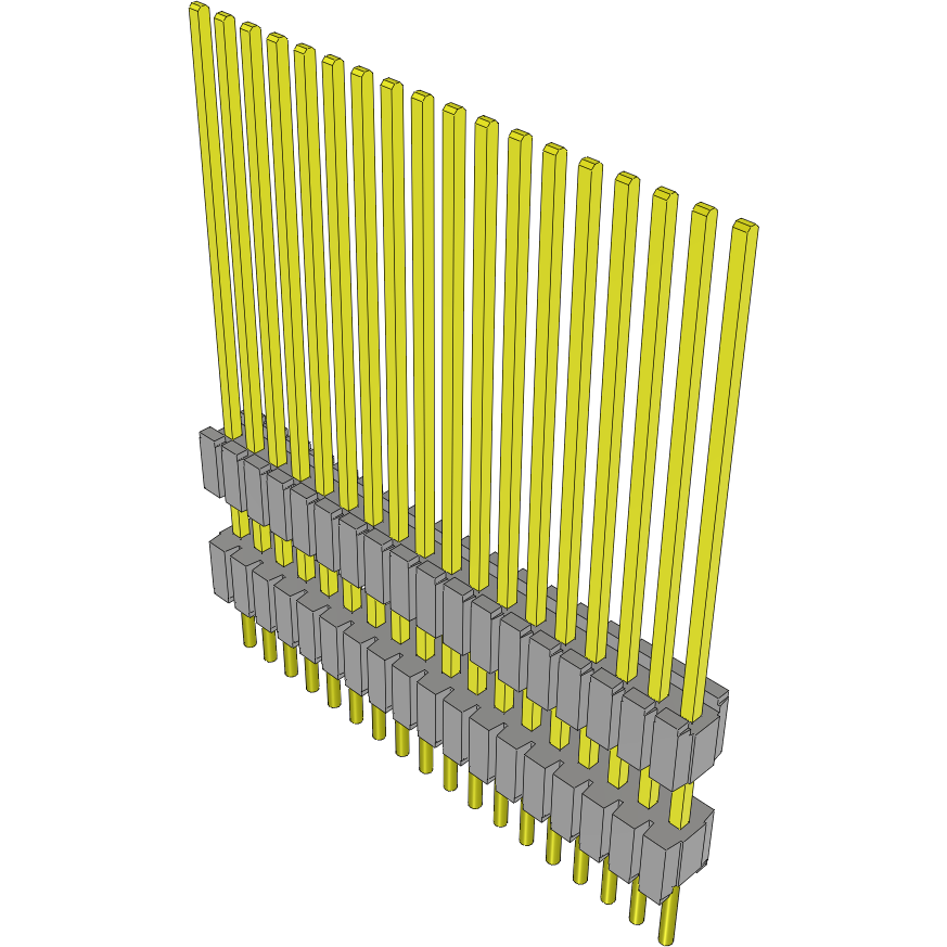 Samtec-DWM-18-61-G-S-300 Cabezales del conector y receptáculos PCB Conn Board Stacker HDR 18 POS 1.27mm Solder ST Thru-Hole Tube
