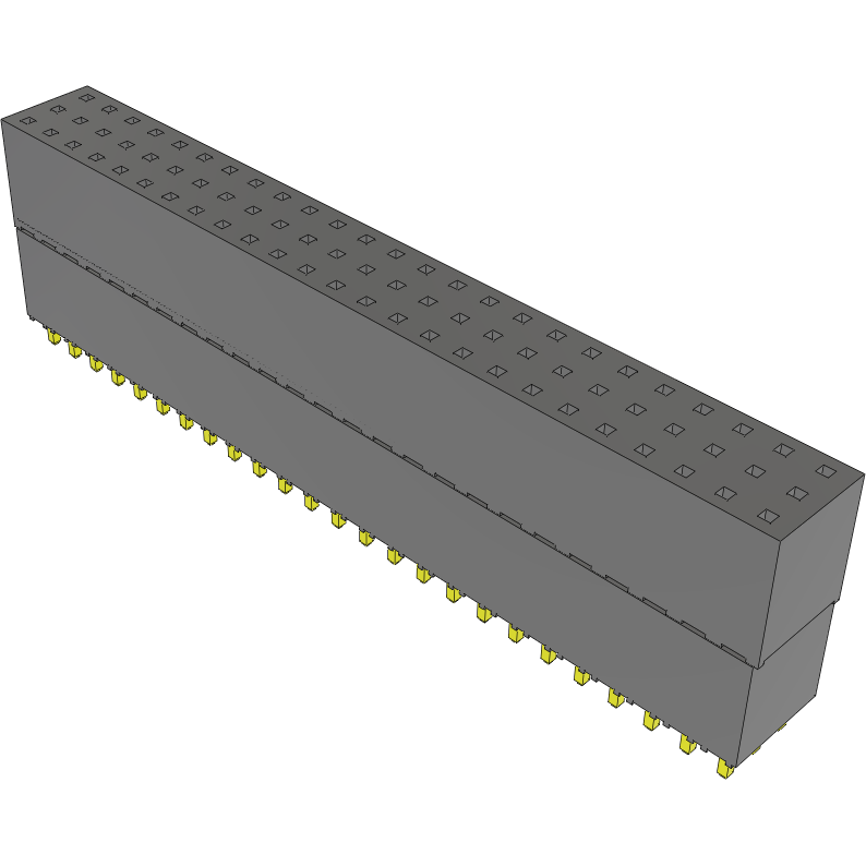 Samtec-ESQ-125-33-G-T Connector Headers and PCB Receptacles Conn Elevated Socket SKT 75 POS 2.54mm Solder ST Top Entry Thru-Hole Tube