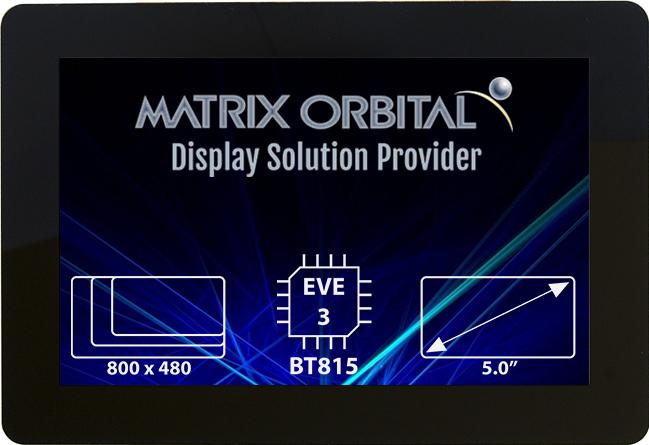 Matrix Orbital-EVE3-50G-BLM-TPC-F32 TFT-Module 5in TFT SVGA 800x600Pixels SPI 600cd/m2 -20°C to 70°C