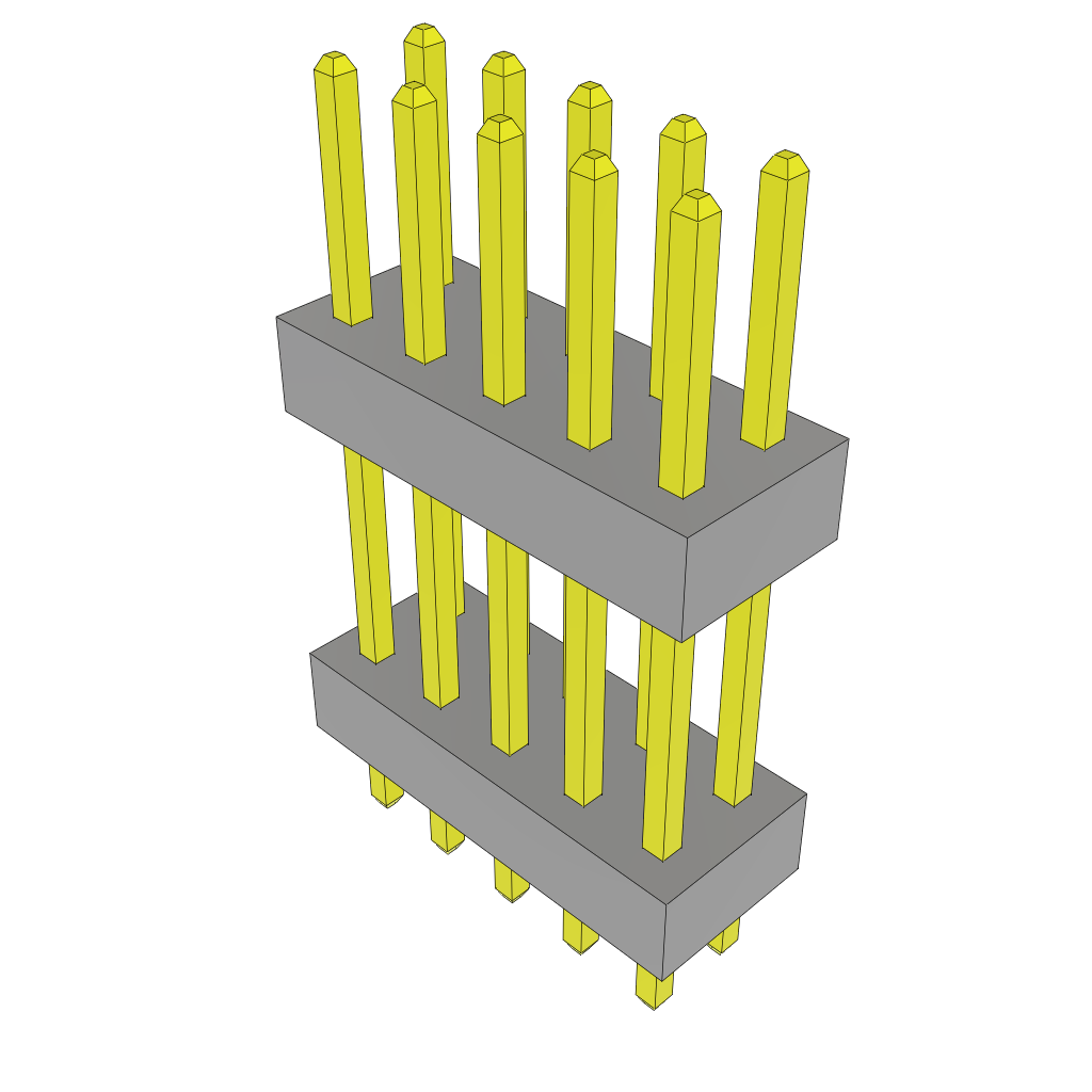 Samtec-TW-05-06-L-D-390-090 Connector Headers and PCB Receptacles Conn Board Stacker HDR 10 POS 2mm Solder ST Thru-Hole Bulk
