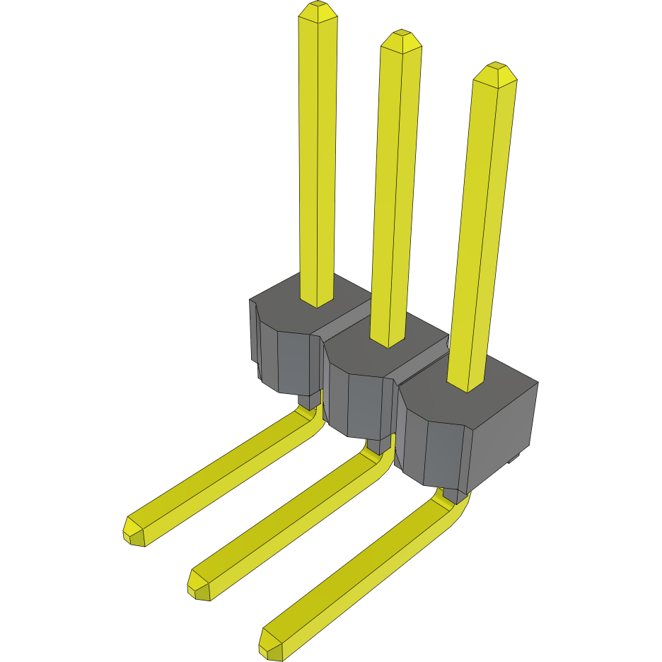 Samtec-TSW-103-16-T-S-RA Connector Headers and PCB Receptacles Conn Unshrouded Header HDR 3 POS 2.54mm Solder RA Side Entry Thru-Hole Bulk