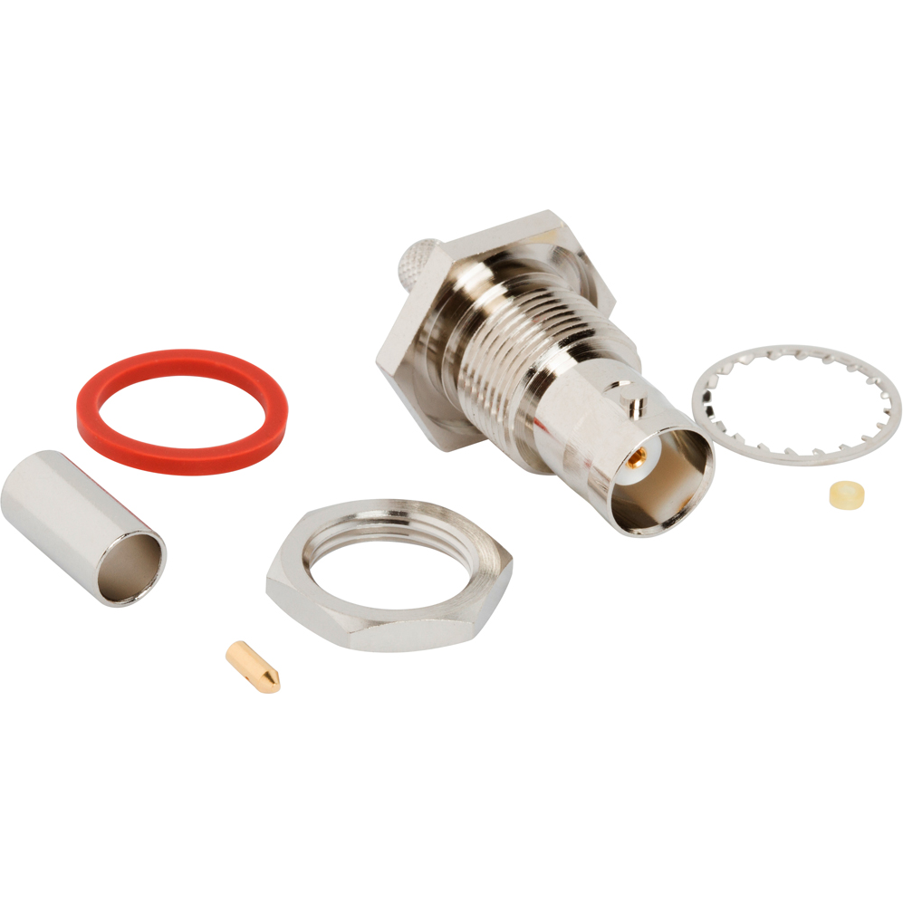 Amphenol RF-031-6926 Conector RF Conn BNC 0Hz to 6GHz 50Ohm Crimp ST Panel Mount RCP Gold Bag