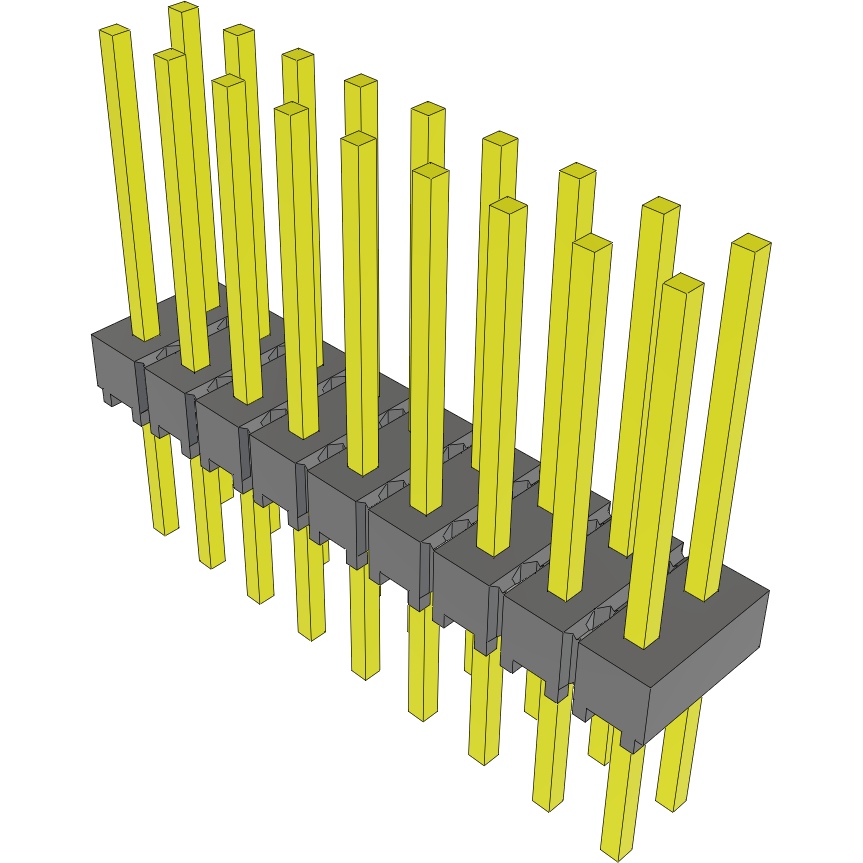 Samtec-MTSW-109-09-T-D-410 Cabezales del conector y receptáculos PCB Conn Unshrouded Header HDR 18 POS 2.54mm Solder ST Top Entry Thru-Hole Bulk