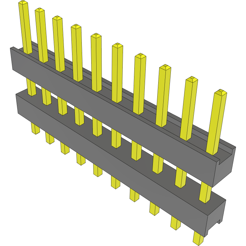 Samtec-DW-10-15-G-S-320 Connector Headers and PCB Receptacles Conn Board Stacker HDR 10 POS 2.54mm Solder ST Top Entry Thru-Hole Bulk
