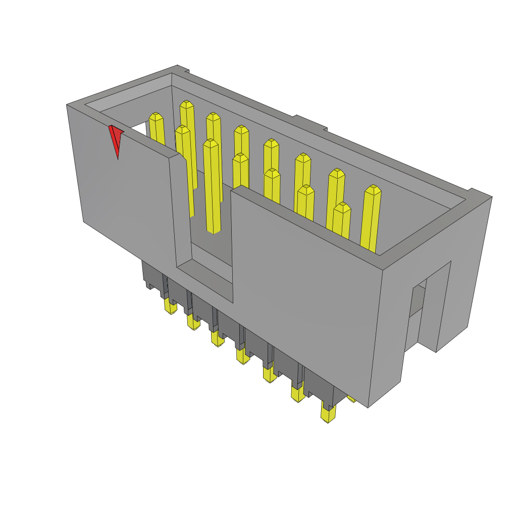 Samtec-ZST-107-01-L-D-530 Embases de raccordement et réceptacles PCB Conn Elevated Shrouded Header HDR 14 POS 2.54mm Solder ST Thru-Hole Bulk