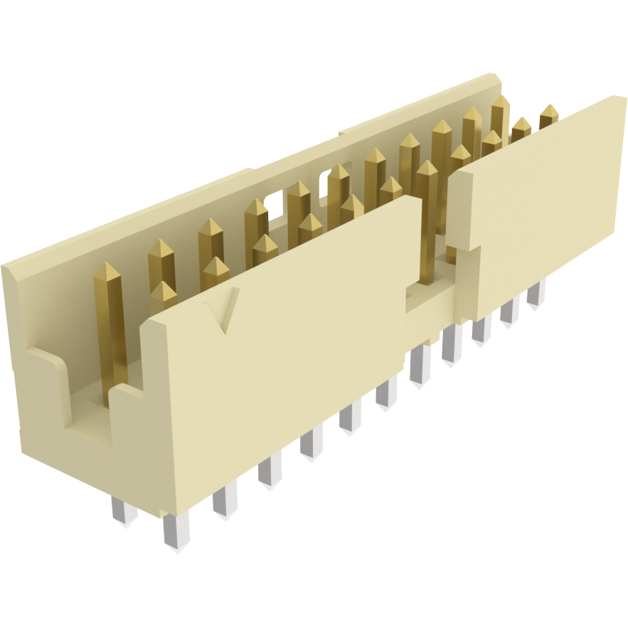 Amphenol Communications Solutions-98414-G06-22LF 连接器插头及 PCB 插座 Minitek®, Board/Wire to Board Connectors, Shrouded Header - Through Mount - Double row - 22 Positions - 2mm (0.079inch) - Vertical