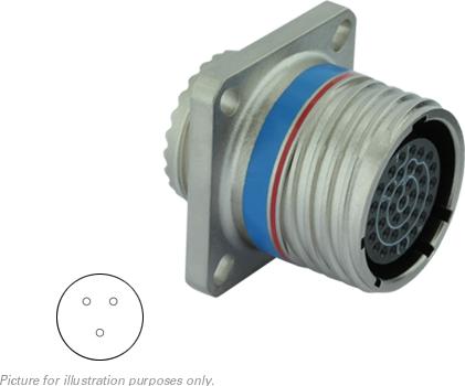 SOURIAU-D38999/20MA98SB-LC Connettore circolare Conn Circular SKT 3 POS Crimp ST Flange Mount 3 Terminal 1 Port