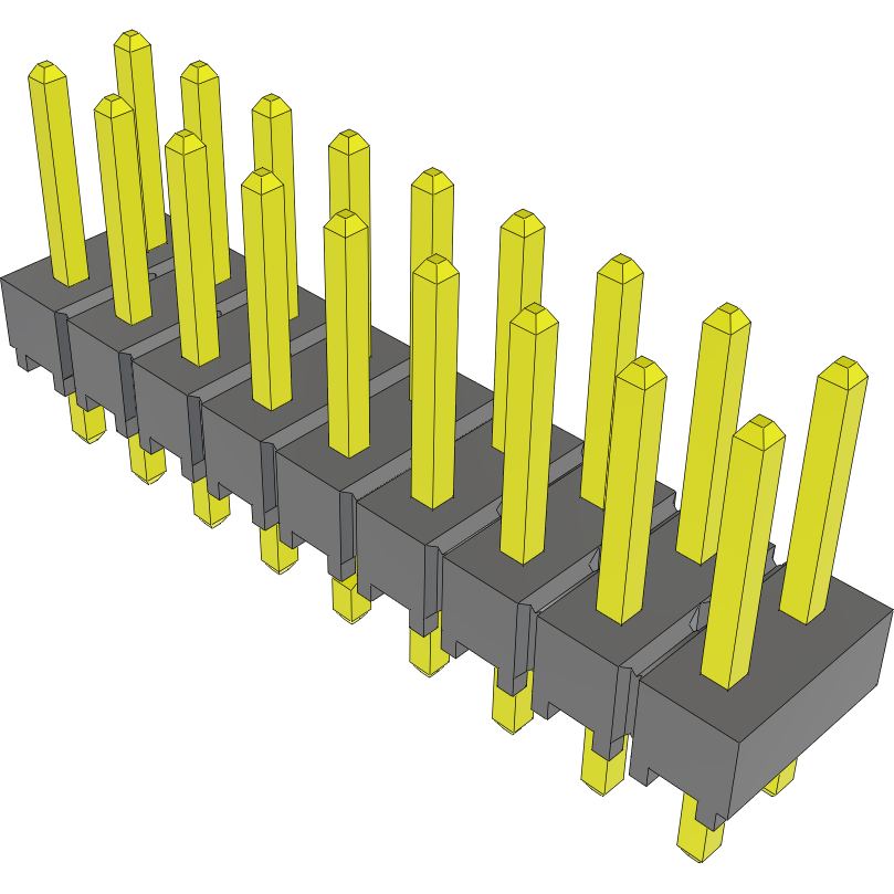 Samtec-TSW-109-07-G-D-LL Cabezales del conector y receptáculos PCB Conn Unshrouded Header HDR 18 POS 2.54mm Solder ST Top Entry Thru-Hole Bulk