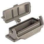 Bulkhead Housing 180° 24B Shell Size Powder Die Cast Aluminum Single Lock Han®