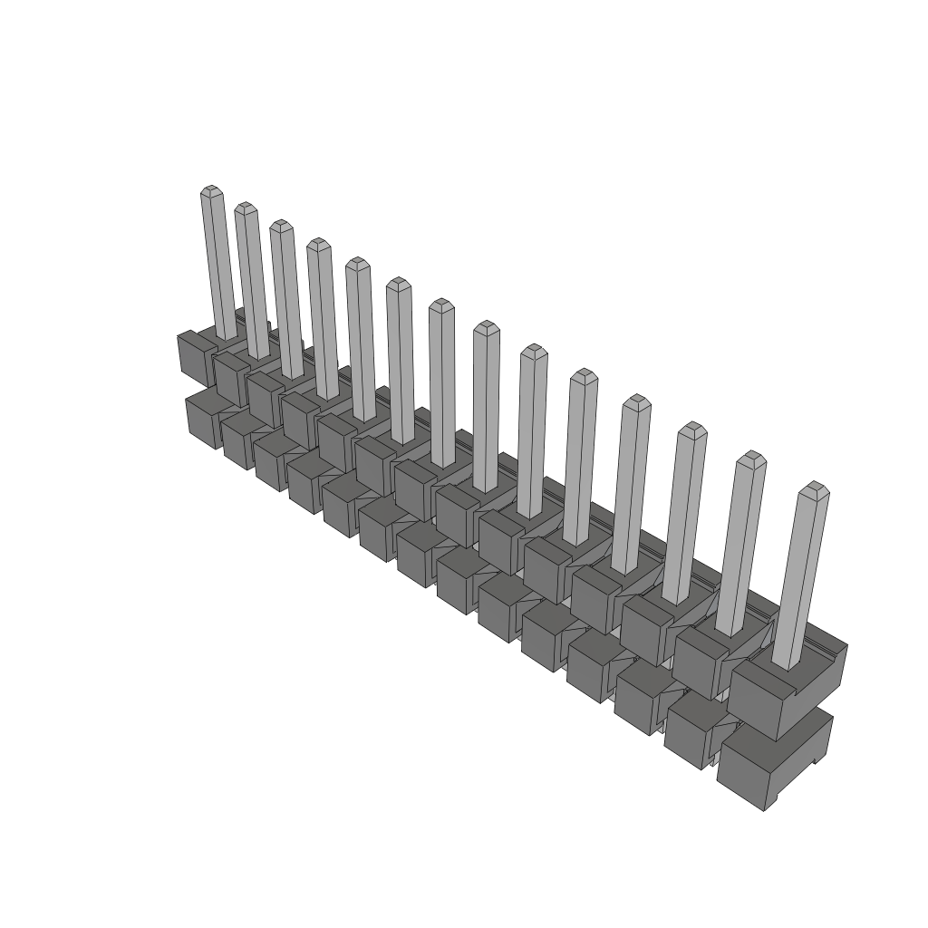 Samtec-JW-14-04-T-S-350-465 Connector Headers and PCB Receptacles Conn Board Stacker HDR 14 POS 3.96mm Solder ST Thru-Hole Bulk