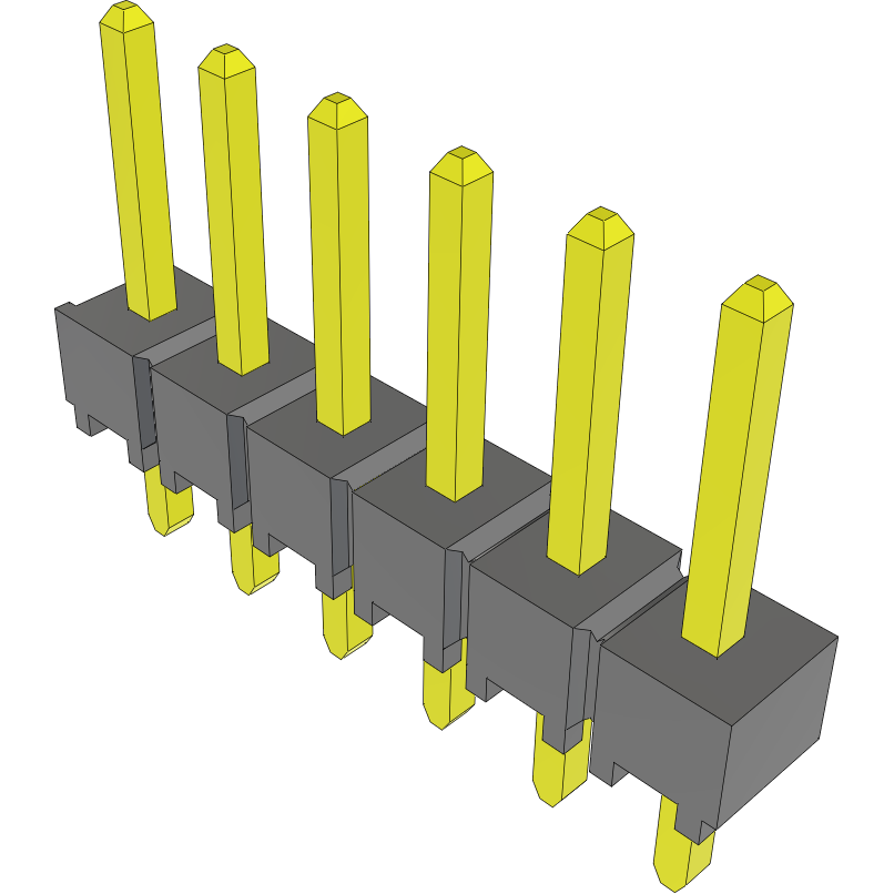 Samtec-TSW-106-07-G-S Piastre connettori e prese PCB Conn Unshrouded Header HDR 6 POS 2.54mm Solder ST Top Entry Thru-Hole