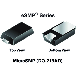 Vishay-MSP3V3-M3/89A Suppresseur de tension transitoire (TVS) Diode TVS Single Uni-Dir 3.3V 150W 2-Pin Micro SMP T/R