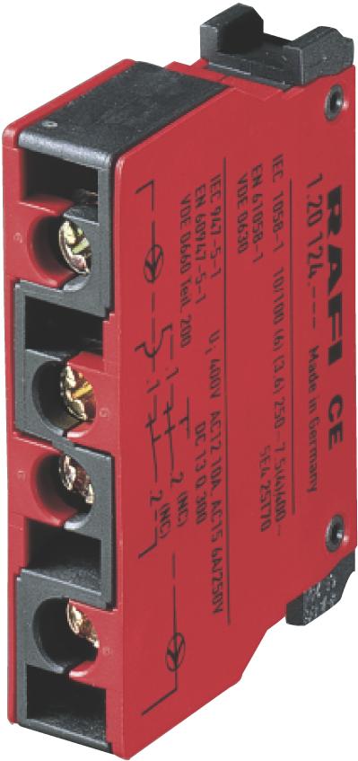 RAFI GmbH & Co. KG-5.00.100.144/0000 Kontaktblöcke Contact block with silver contacts, without coupling, spring-type terminals, 1 NC