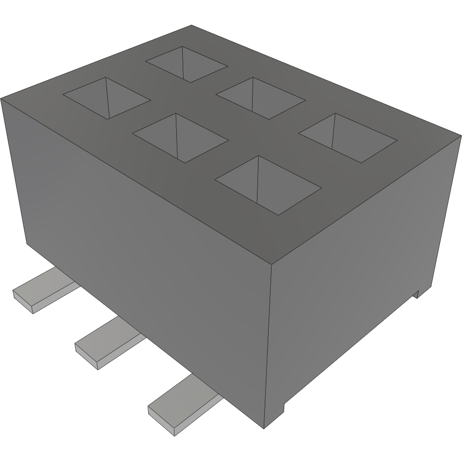 Samtec-CLP-103-02-F-D-BE-TR Cabezales del conector y receptáculos PCB Conn Socket Strip SKT 6 POS 1.27mm Solder ST Bottom Entry SMD TIGER CLAW™ T/R