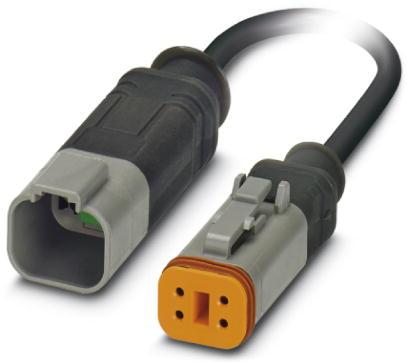 PHOENIX CONTACT-1415017 Andere Kabelbaugruppen Sensor/Actuator cable, 4-position, PUR halogen-free, black-gray RAL 7021, Plug straight DEUTSCH DT04-4PClip locking, on Socket straight DEUTSCH DT06-4S Clip locking, Cable length 0.6 m