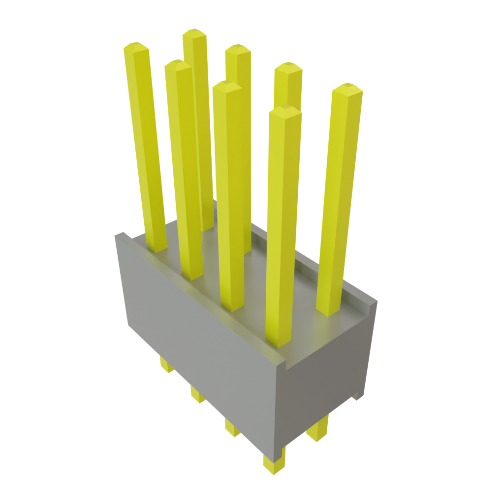Samtec-DW-04-15-L-D-200 Connector Headers and PCB Receptacles Conn Board Stacker HDR 8 POS 2.54mm Solder ST Top Entry Thru-Hole Bulk