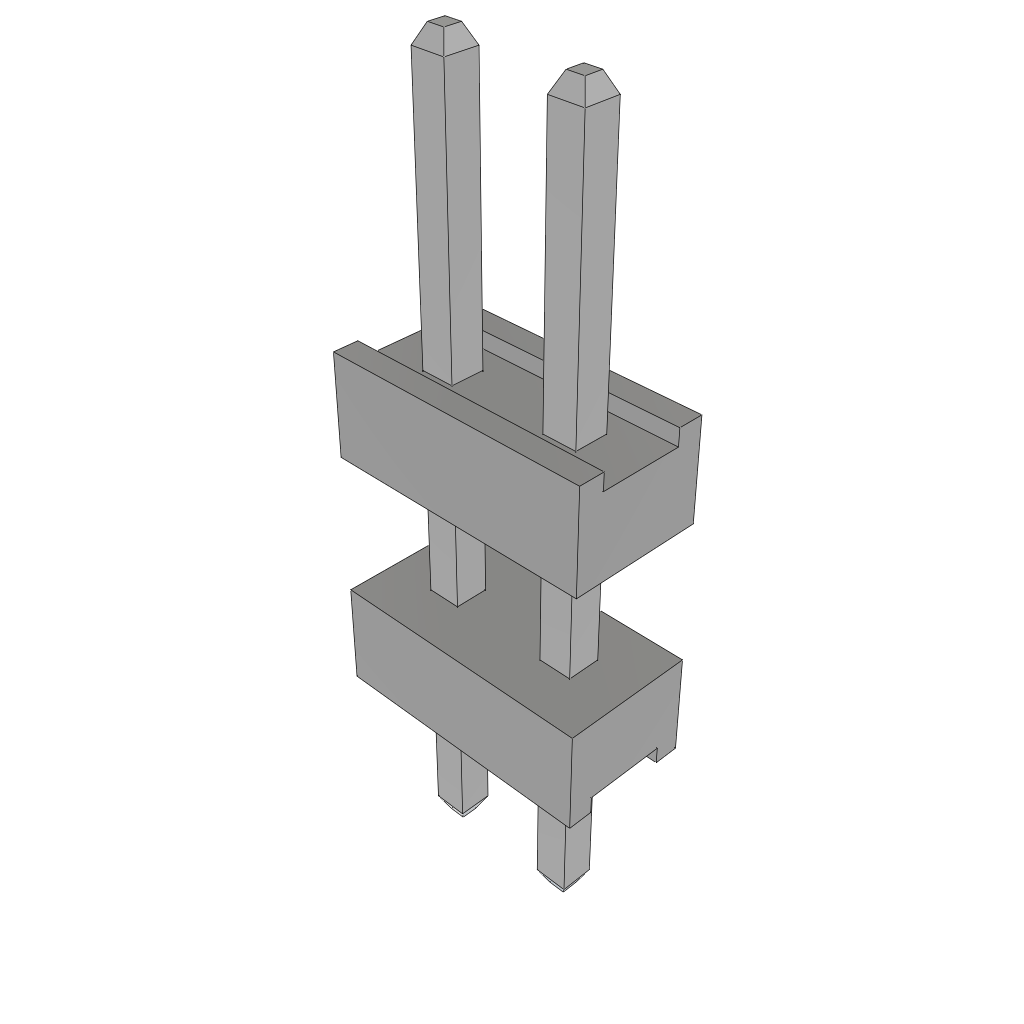 Samtec-TW-02-09-T-S-200-100 Steckverbinderleisten und Leiterplattenbuchsen Conn Board Stacker HDR 2 POS 2mm Solder ST Top Entry Thru-Hole Bulk