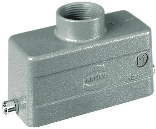 HARTING Technology Group-19300101441 Backshells Hood 180° 10B Shell Size Powder Die Cast Aluminum Single Lock Han®