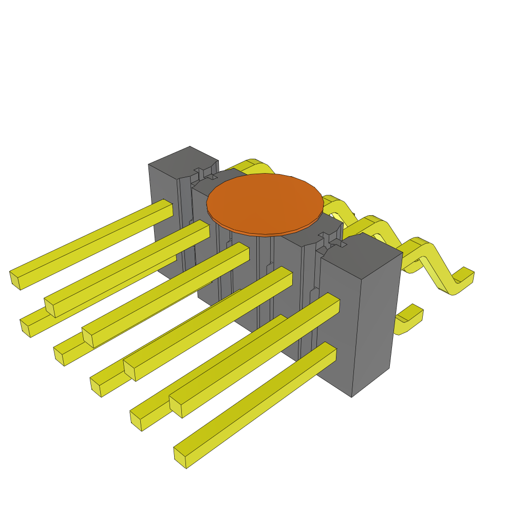 Samtec-TSM-105-02-F-DH-K-TR Connector Headers and PCB Receptacles Conn Unshrouded Header HDR 10 POS 2.54mm Solder RA Side Entry SMD T/R