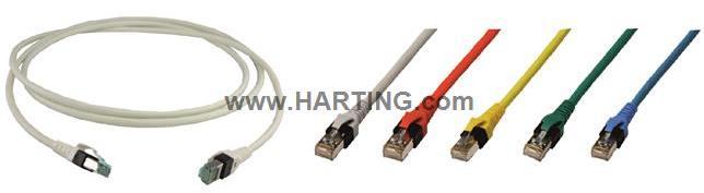 HARTING-09488787588015 Montajes de cables, otros Cable Assembly Round 1.5m 26AWG RJ-45 to RJ-45 8 to 8 POS M-M
