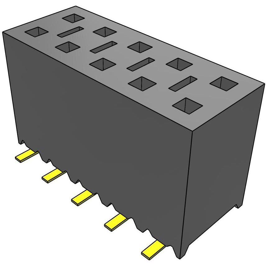 Samtec-SSM-105-L-DV-A Connector Headers and PCB Receptacles Conn Socket Strip SKT 10 POS 2.54mm Solder ST Top Entry SMD Tube