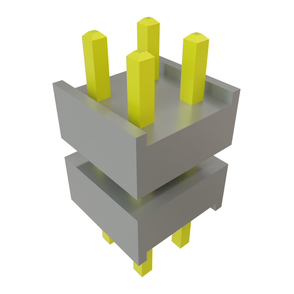 Samtec-DW-02-07-T-D-240 Steckverbinderleisten und Leiterplattenbuchsen Conn Board Stacker HDR 4 POS 2.54mm Solder ST Top Entry Thru-Hole Bulk