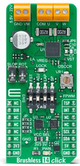 MikroElektronika-MIKROE-4648 Kit e schede di sviluppo gestione della potenza TB67B001FTG Motion Motor Control 25V Output Click Board