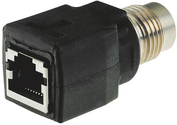 HARTING-21-03-381-2400 Steckverbinder, Schnittstelle Conn M12-RJ-45 Adapter PL/F 4/8 POS ST Panel Mount 1 Port