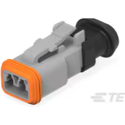TE Connectivity-DT06-2S-E008 Einzeladersteckverbinder, Gehäuse Conn Housing PL 2 POS Crimp ST Cable Mount Gray Box Automotive