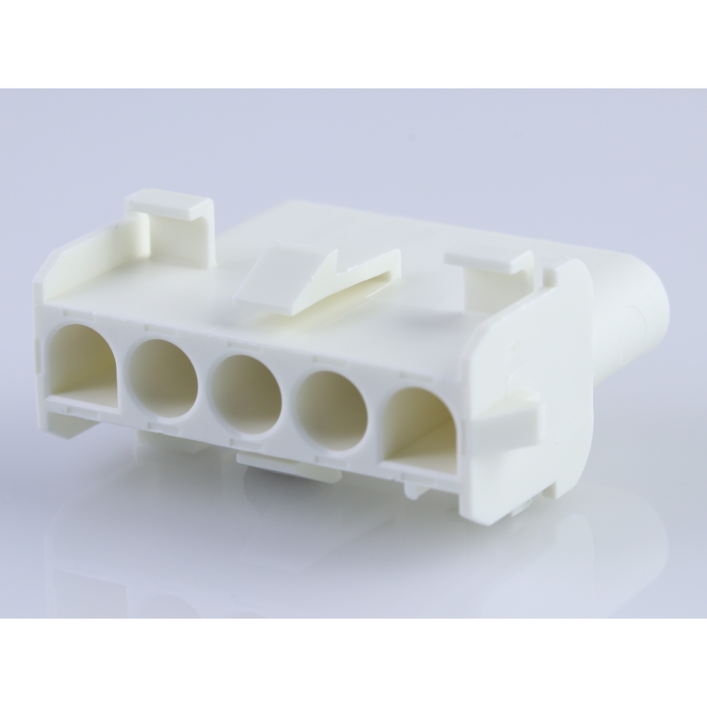 Molex-36644-0010 Einzeladersteckverbinder, Gehäuse Conn Housing RCP 5 POS 6.35mm Crimp ST Cable Mount Natural Bag