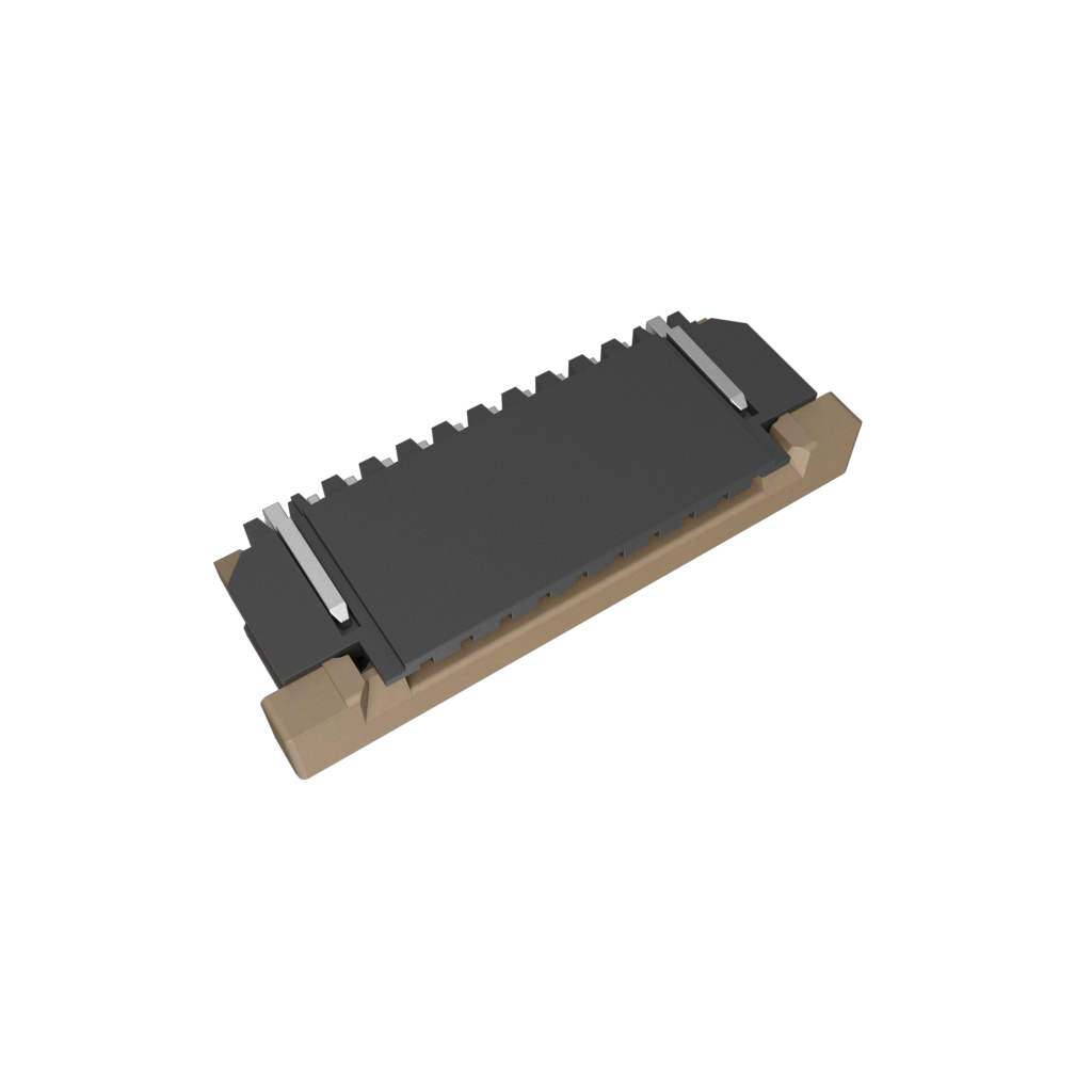 Amphenol Communications Solutions-SFW10R-4STE1LF Steckverbinder, FFC-FPC 1.00mm Flex Connector, SFW-R series, 10 Position, Upper Side Contact, Side Entry Surface Mount ZIF Connector, Lead Free, with Cable Lock
