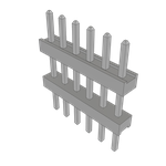 Conn Board Stacker HDR 6 POS 2mm Solder ST Top Entry Thru-Hole Bulk