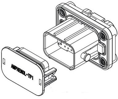 Amphenol Communications Solutions-HC08B-P32R Steckverbinder, rechteckig Terminal clamp 180D wire inlet double