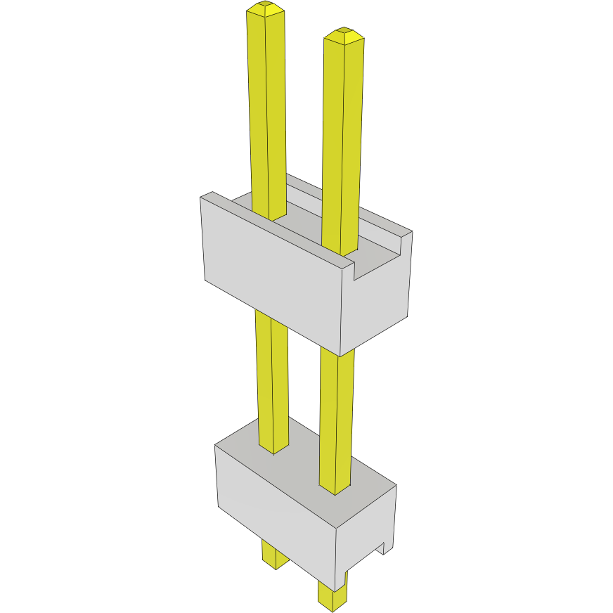 Samtec-HW-02-09-G-S-430-100 Connector Headers and PCB Receptacles Conn Board Stacker HDR 2 POS 2.54mm Solder ST Thru-Hole Bulk