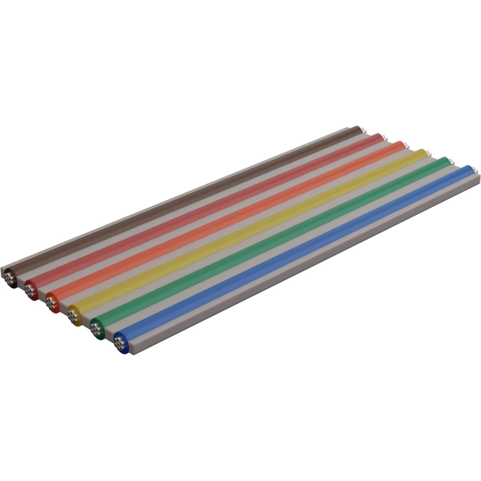 Molex-1000570120 Cable plano Flat Ribbon Cable Fluorinated Ethylene Propylene 6Conductors 26AWG 300VAC Multi Color 121.92m Temp-Flex Spool