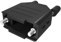 Amphenol Communications Solutions-86303638BLF Backshells D-Sub Accessories, Input Output Connectors, Straight Exit Snap-together Plastic Hood for 15 position connector
