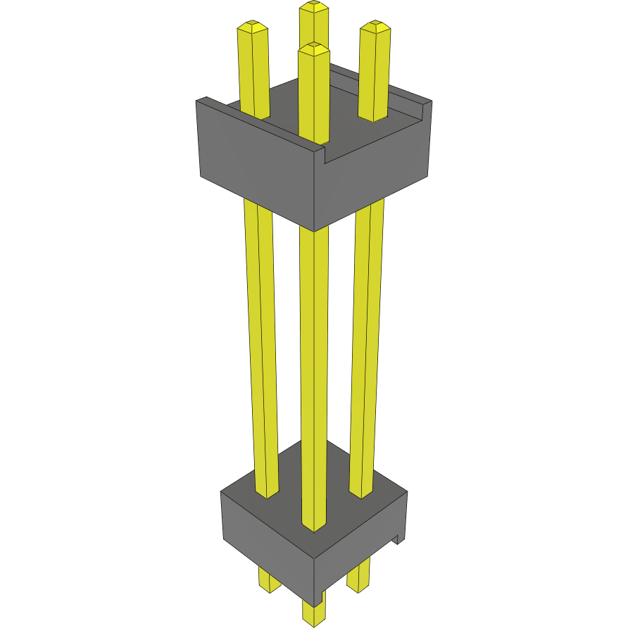 Samtec-DW-02-11-T-D-725 Cabezales del conector y receptáculos PCB Conn Board Stacker HDR 4 POS 2.54mm Solder ST Top Entry Thru-Hole Bulk